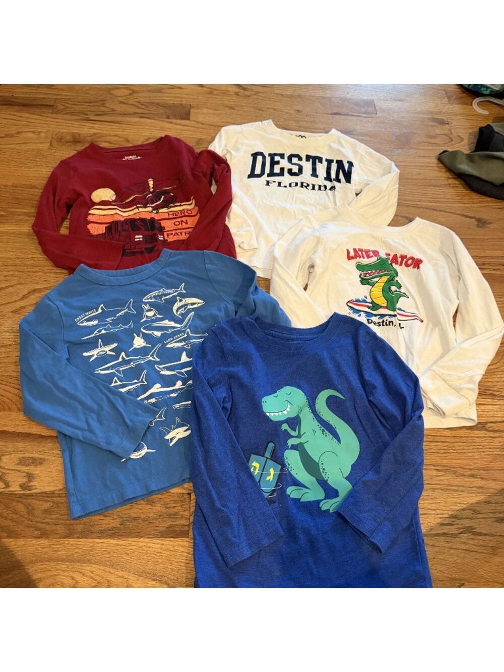 Cat & Jack Various Brands Boys Lot of 5 Long Sleeve T Shirts 4t